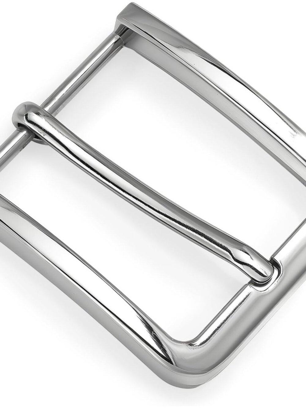 Men's Silver 1 1.5 Inch Single Prong Square Replacement Formal Belt Buckle
